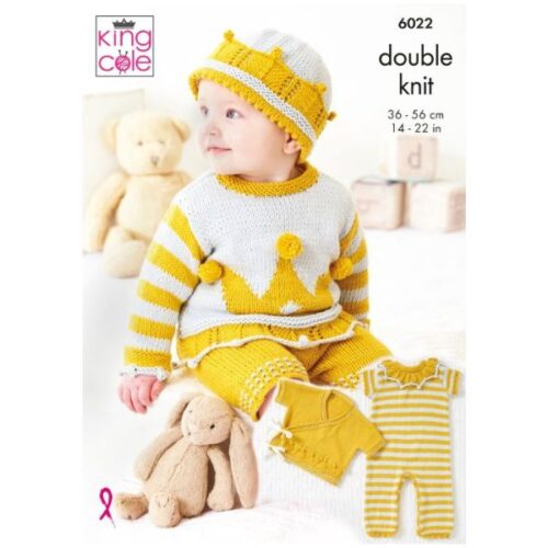 6022 Baby Coronation Themed Set: DK Knitting Pattern: King Cole