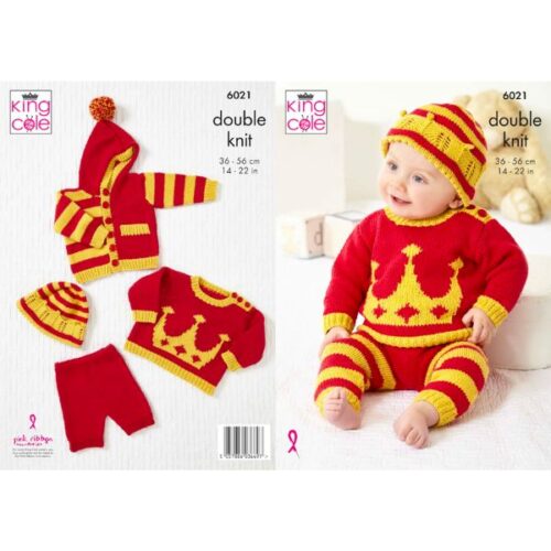 6022 Double Knit Royal Coronation Themed Baby Set King Cole