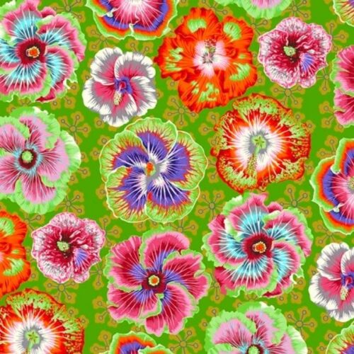 PWPJ122.Green Floating Hibiscus