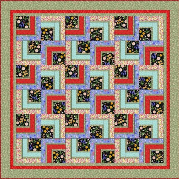 Spring Flowers Quilt Kits Fat Quarter Pack Lewis & Irene