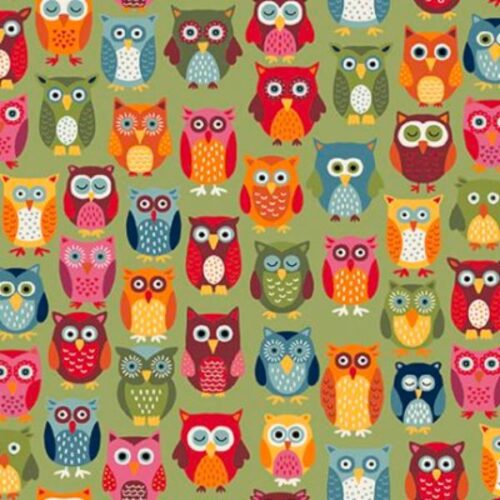 2594 G Owls on Green