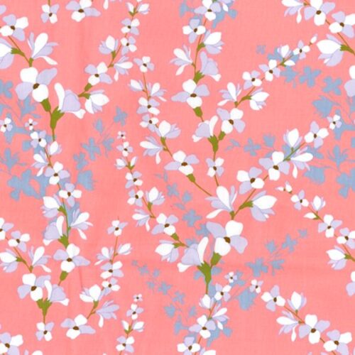 CP0182 Floral Cotton Poplin Print Blush