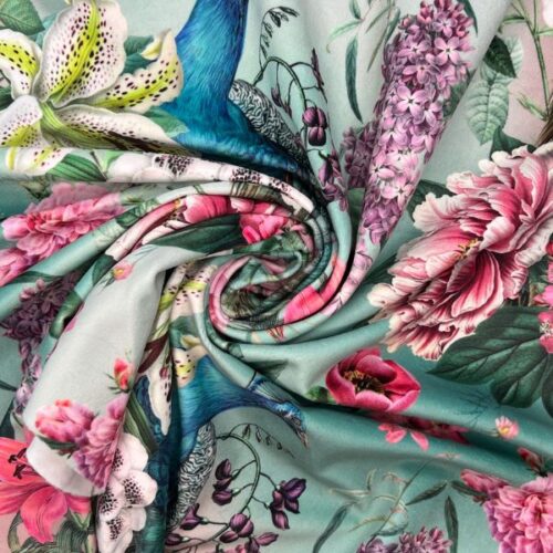 CVL053 Peacock Blossom Duckegg Velvet