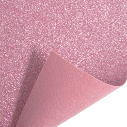 GF01/07 Glitter Felt Sheet 30 x 23cm Light Pink