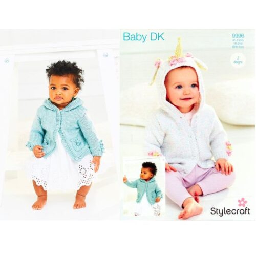 9996 Unicorn Themed Jacket Set DK Knitting Pattern Baby Sparkle