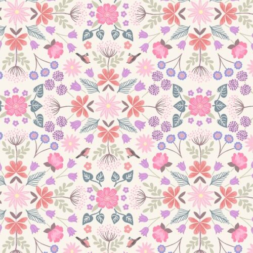 A708.1 Robin Floral on Cream