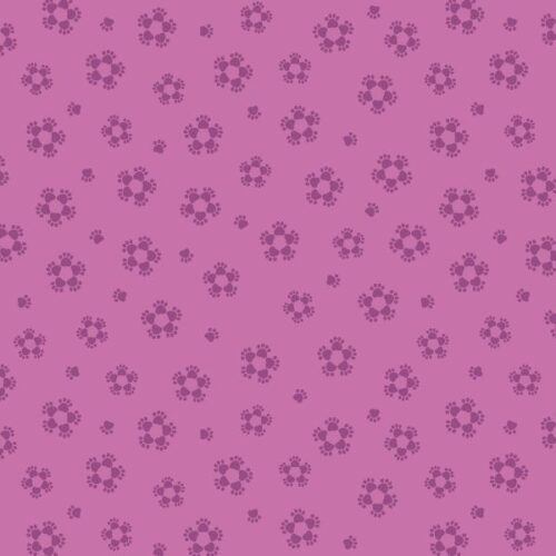 A710.2 Paw Flowers on Purple