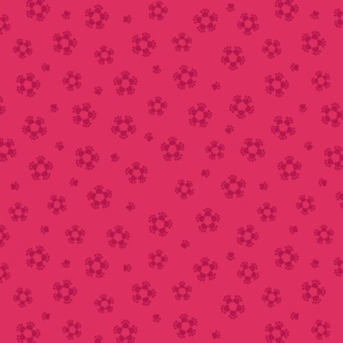 A710.3 Paw Flowers on Red