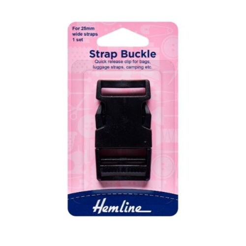 H454.25.B Hemline Strap Buckle Black 25mm