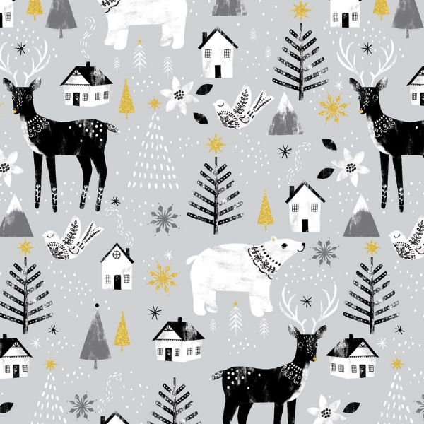 18091 Peace On Earth Reindeer 3 Wishes Fabric