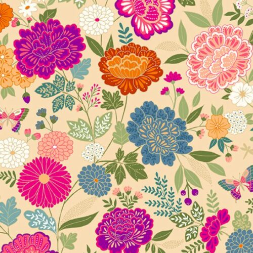 2610.Q Large Flora in Cream Luxe Makower