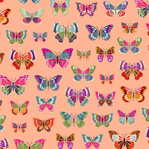 2613.N Butterflies in Peach