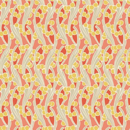 2704O Seaweed In Orange Fleur Nouveau Andover Fabrics