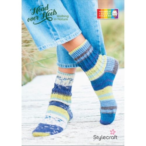 F128 Twisted Rib Socks Pattern Head over Heels Walking in Nature
