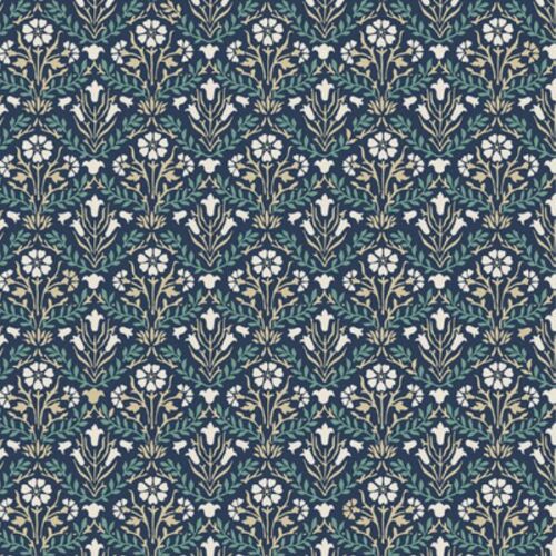 PWWM021.NAVY Bellflowers Buttermere Morris & Co