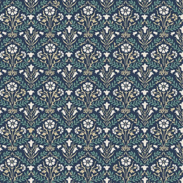 PWWM021.NAVY Bellflowers Buttermere Morris & Co