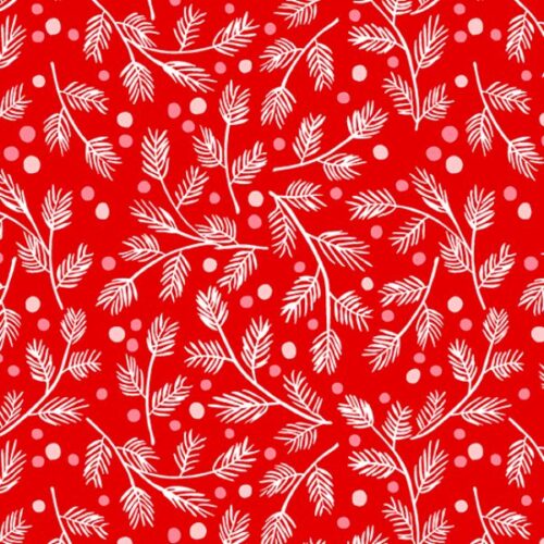 2587 R Fir Branches on Red