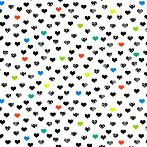 5808-19 White Multi Hearts