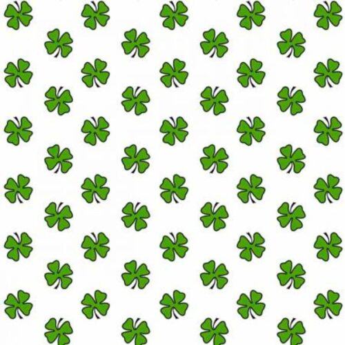 9735-06 White Green Clover Hello Lucky Henry Glass & Co