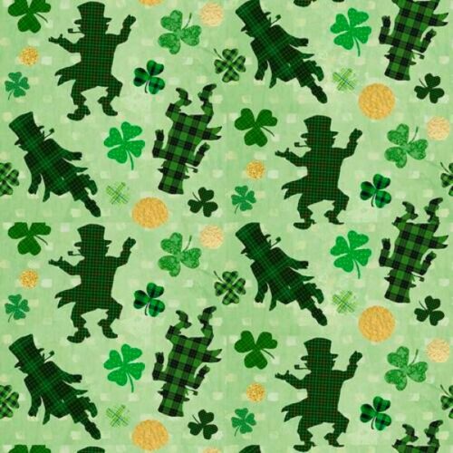 9739-66 Green Tossed Leprechauns Hello Lucky Henry Glass & Co