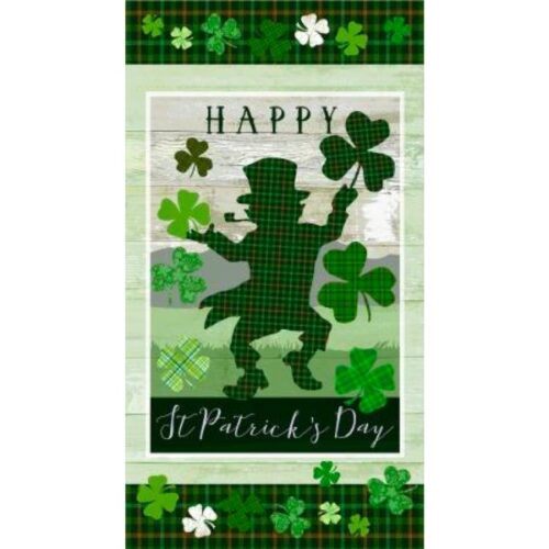 9740P-69 St Patrick's Day Green Leprechaun Panel 24"
