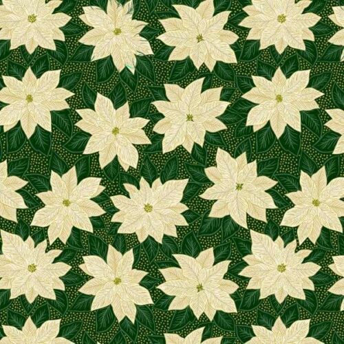 C102.2 Poinsettia on Green with Gold Metallic Yuletide Lewis & Irene (2)