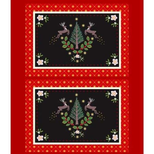 C97 Placemat Panel with Gold Metallic Yuletide Lewis & Irene (2)