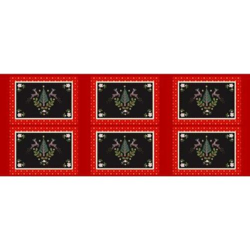 C97 Placemat Panel with Gold Metallic Yuletide Lewis & Irene
