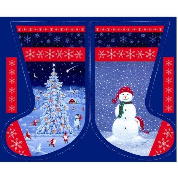 CE33 Tomtens Forest Friends Stocking Panel Lewis & Irene