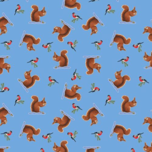 CE36.2 Squirrels on Blue Tomtens Forest Friends Lewis & Irene