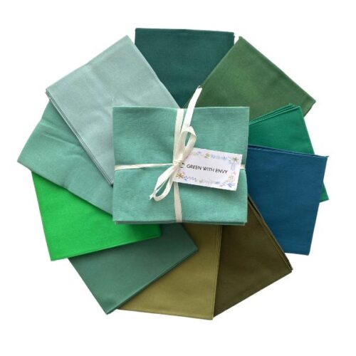 Plain Solid Green Fat Quarter Pack