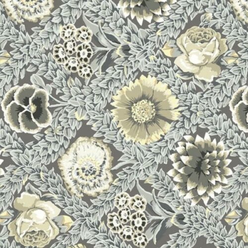 PWGP011.Grey Flower Lattice Vintage Kaffe Fassett