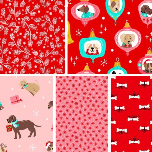 Red Furry and Bright Fat Quarter Pack Andover