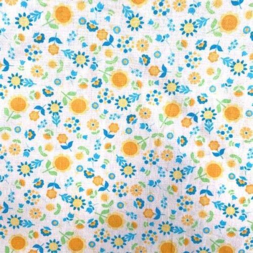 Blue Floral Printed Linen