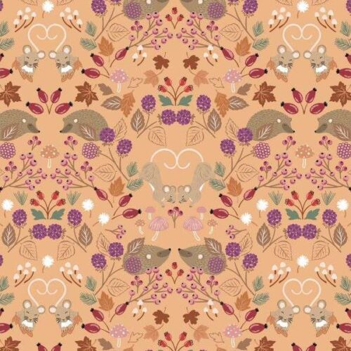 CC22.2 Berry Thief Burnt Orange Squirrelled Away Cassandra Connolly