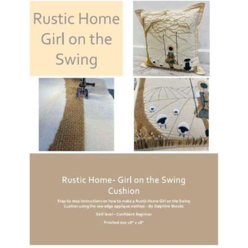 Rustic Home Girl on Swing Cushion Delphine Brooks