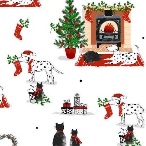 3256-04 By the Fire Christmas Pets