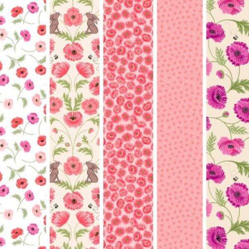 Pink Poppies Fat Quarter Pack Col 1
