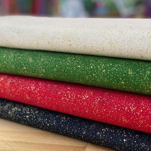 Christmas Metallic Linen Texture Fat Quarter Pack (4pcs)