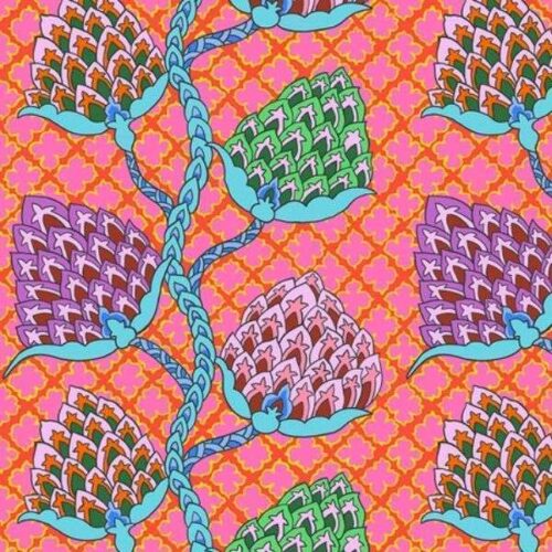 PWGP200.Fuchsia Paisley Flower February 2024 Kaffe Fassett Collective