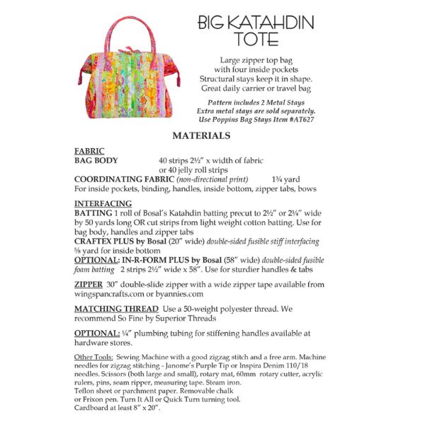 AT647 Big Katahdin Tote Pattern